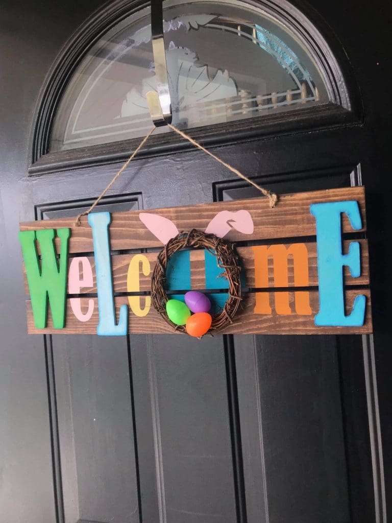 Glenda Edwards CarveWright Easter Welcome door hanger